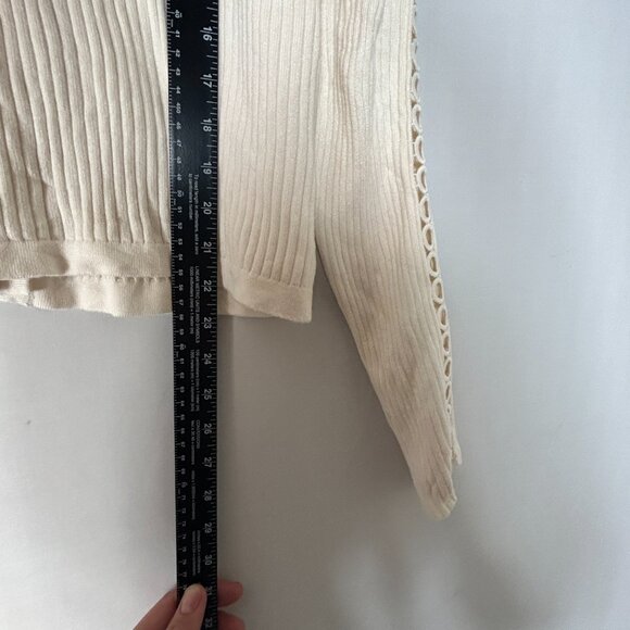 JASON WU ladies Knit Cardigan Sweater large buttercream Buttons crochet capsule - Picture 8 of 11